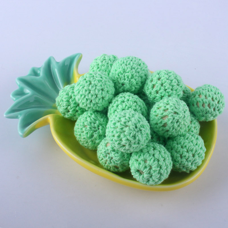 16mm de madera de algodón crochet lana Bola de comercio exterior DIY accesorios de la joyería de bolas de algodón AliExpress Amazon