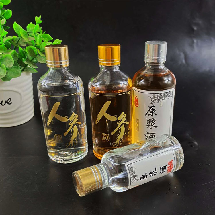 厂家直销100ml人参酒瓶玻璃瓶空瓶 泡酒分装瓶原浆白酒瓶现货批发