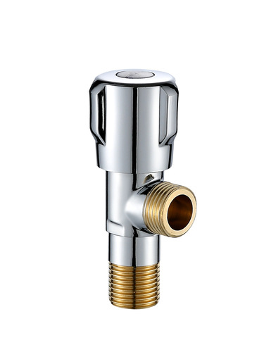 Three-way brass-colored interface cold and hot home use one inlet two outlets toilet hot water diverter valve switch