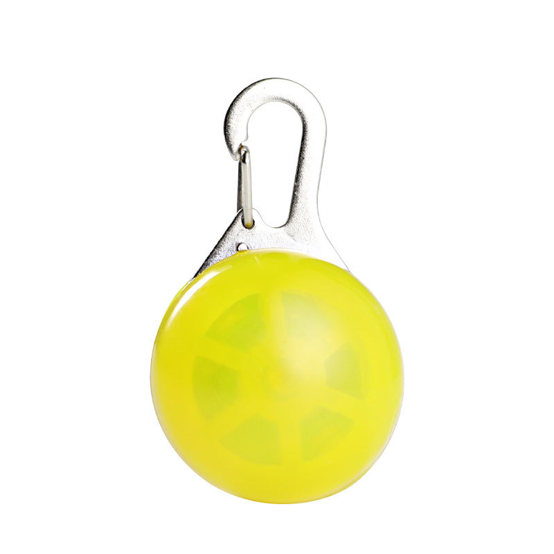 Mascota colgante redondo noche caminando perro LED emisor de luz colgante Etiqueta de perro anti-perdida accesorios brillantes