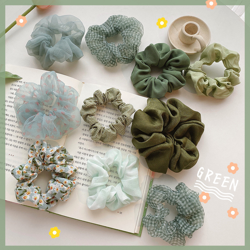 Corea Jk cuerda de pelo ins nuevo transfronterizo grande intestino pelo moda tela celosía tocado simple lindo pelo accesorios hembra