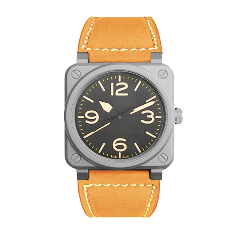 Ф fashions watches из нержавеющей стали, квадратный корпус, кожаный ремешок, повседневные унисекс, не водостойкие