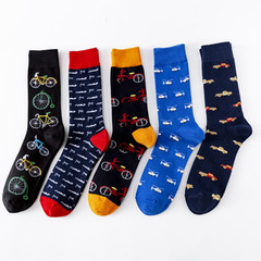 Cross-border new colorful trendy socks mid-high cotton socks large size casual trendy men's socks wholesale
