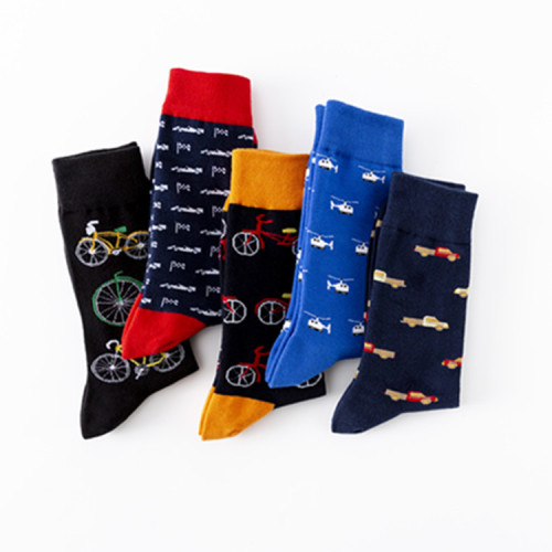 Cross-border new colorful trendy socks mid-high cotton socks large size casual trendy men's socks wholesale