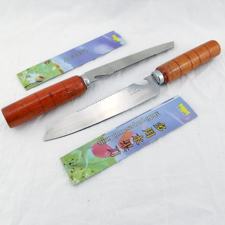 D2633 mango de madera 032 multiusos cuchillo de fruta sandía cuchillo Yiwu 2 yuanes dos yuanes tienda regalo de cocina regalo