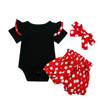 Quick Selling Summer 0-2T Cartoon Short Sleeve Dot Printing Three-piece Sets Sets Baby Young Children's Set Baby