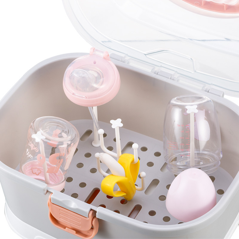 Caja de almacenamiento de botella de bebé portátil grande caja de almacenamiento de vajilla de bebé grande caja de almacenamiento de polvo de leche en polvo