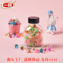 一邦网红水果卡通动物硬糖 120g切片瓶装糖果 厂家批发