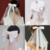 Summer hair accessory for bride with bow, veil, hairgrip, wholesale