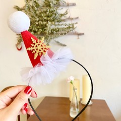 Japanese and Korean Christmas girls children's lace gauze skirt headband deer elk snowflake old man hat hair accessories wholesale