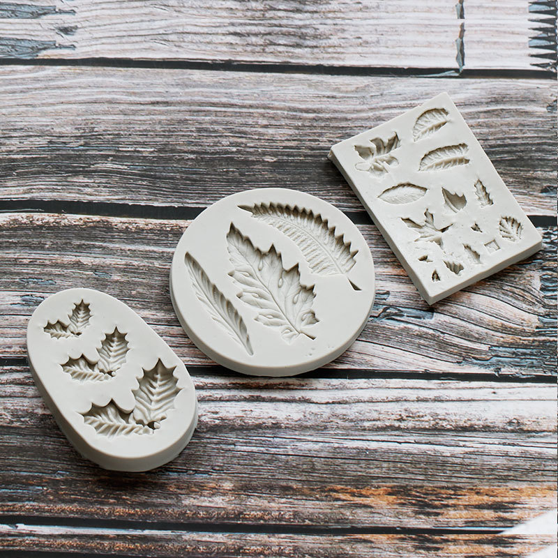 DIY hojas Maple Leaf modelado fondant Holly hoja epoxi arcilla herramienta decoración chocolate molde en stock