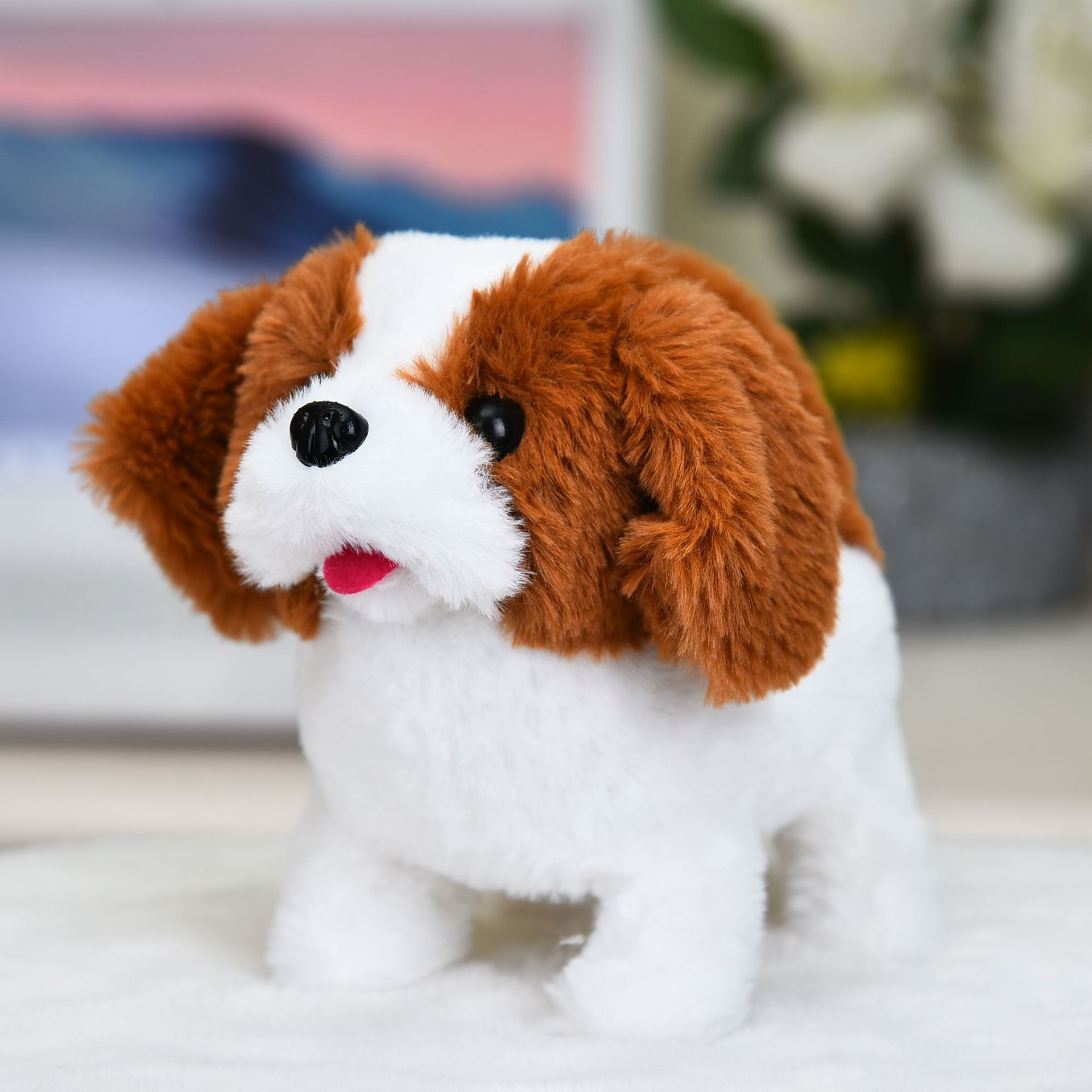 Perro eléctrico de felpa Simulación Perro mascota puede caminar Perro de peluche Niños Amazon Cross-border llamado perro de juguete