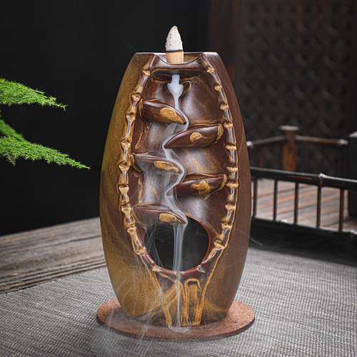 Backflow incense burner, kiln-turned antique incense burner, large-sized home creative ornaments, home accessories factory direct sales