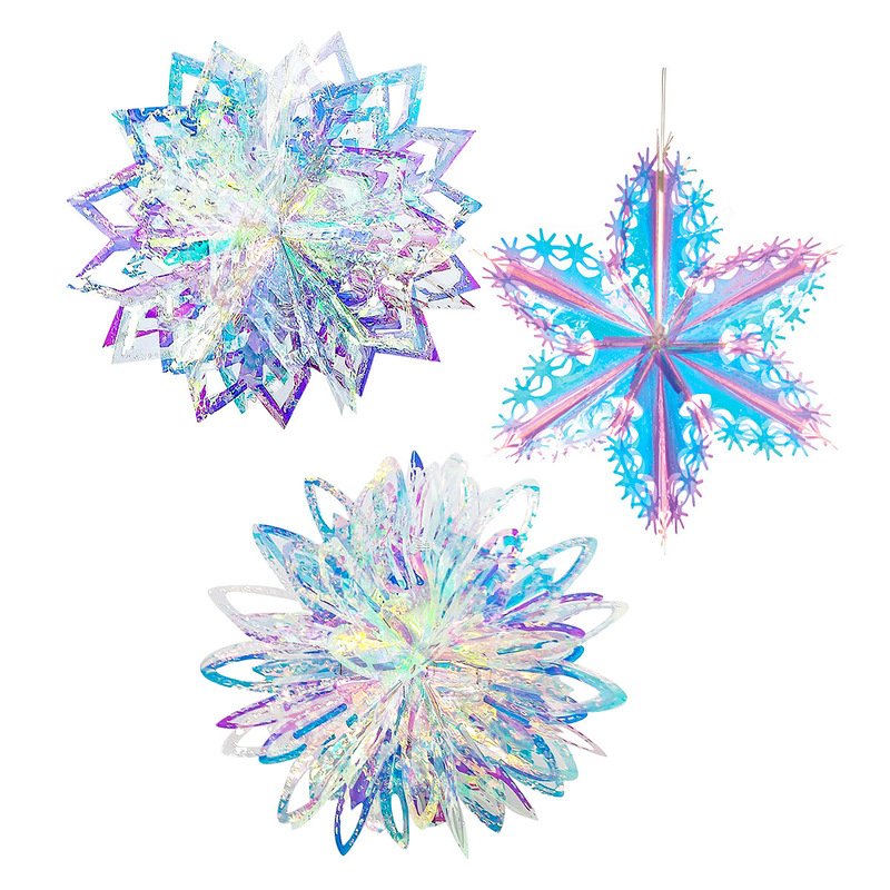 Rainbow Film Hangings Christmas Party New Year Valentine's Day Kindergarten Window Snowflake Christmas Tree Decoration Pendants