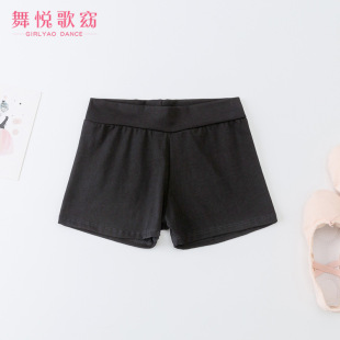 Summer New Cotton Comfortable Flat Waist Children's Three-point Boxer Dance Practice Shorts Black Ballet People's Dance Test Grade Outer Wear