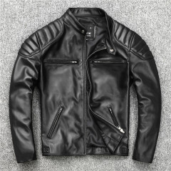 純粋な頭層の綿羊皮の本革の皮の服を拾います。