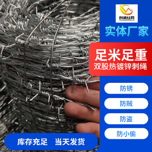 Double-strand steel wire hot-dip galvanized barbed rope fence Tribulus terrestris barbed wire stainless steel anti-theft anti-crawling barbed rope