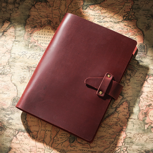 A5 genuine leather retro loose-leaf notebook diary office business simple notepad crazy horse leather hand ledger