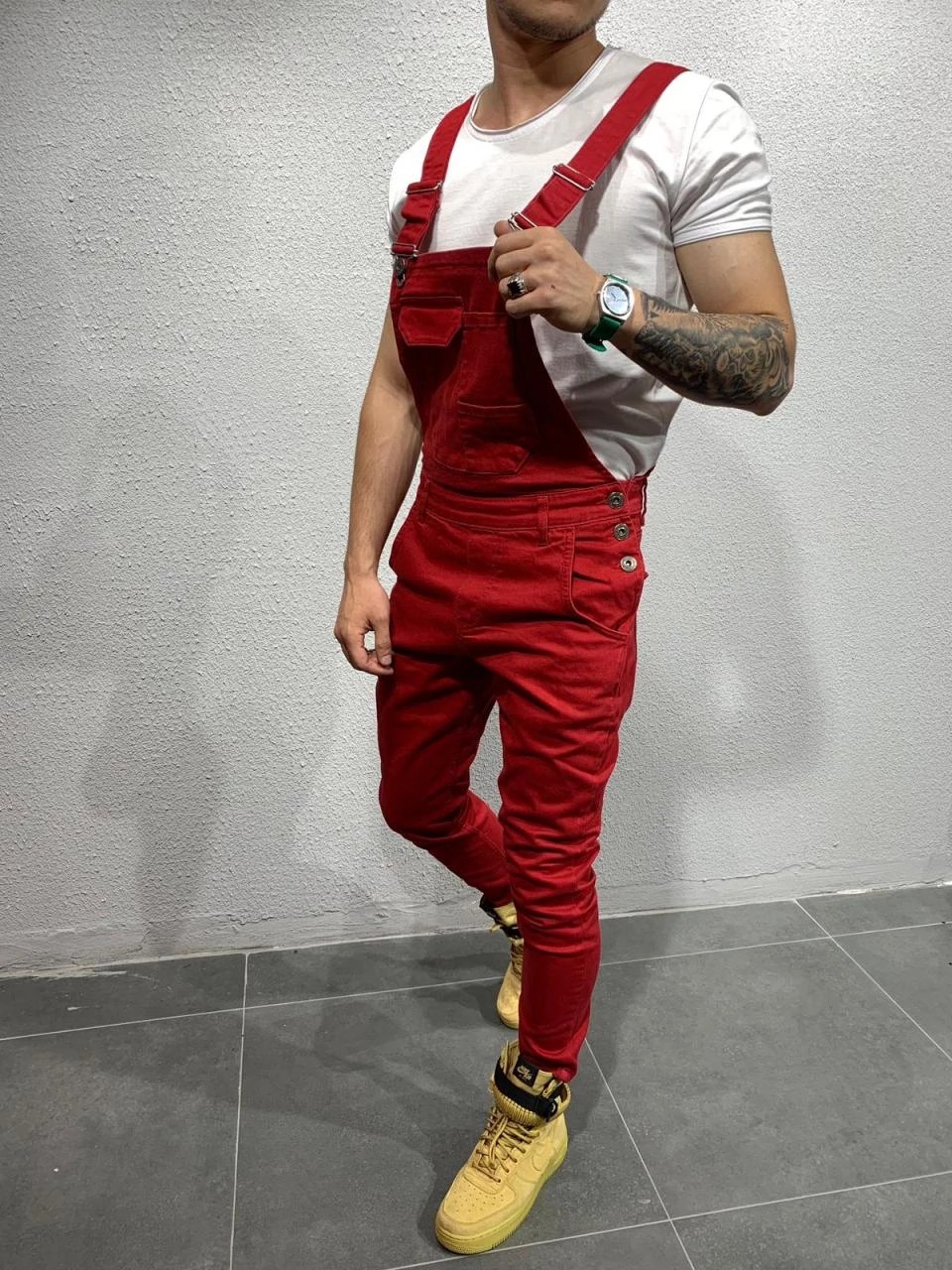 Foreign Trade Popular Workwear With Multiple Pockets, Overalls, Men's Casual Slim Fit Woven Jumpsuit, Wish Overalls, Men's_voghion.com