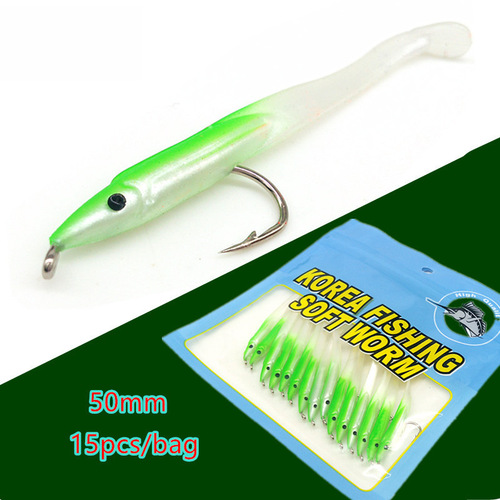 Manufacturer wholesale sea fishing lure bait with hook eel 5cm/0.6g T tail soft bait soft insect bait bionic fish bait