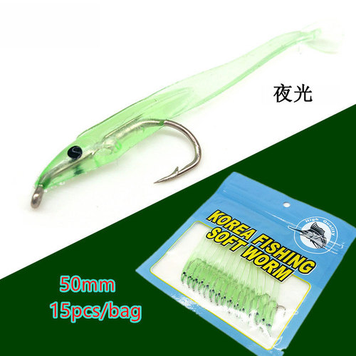 Manufacturer wholesale sea fishing lure bait with hook eel 5cm/0.6g T tail soft bait soft insect bait bionic fish bait