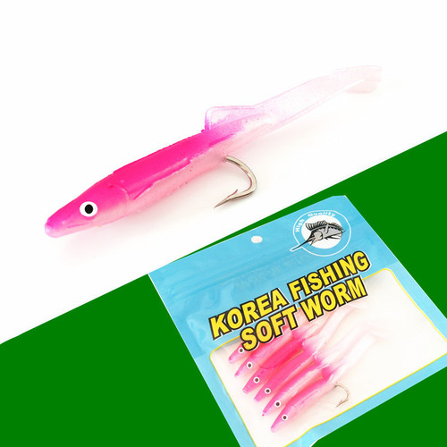 Manufacturer wholesale sea fishing lure bait with hook eel 8cm/2g T tail soft bait soft insect bait simulated fish bait