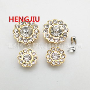 Round Sunflower diamond buckle Pearl Rhinestone diy hair accessories beaded accessories double-layer flower plate claw diamond nail buckle