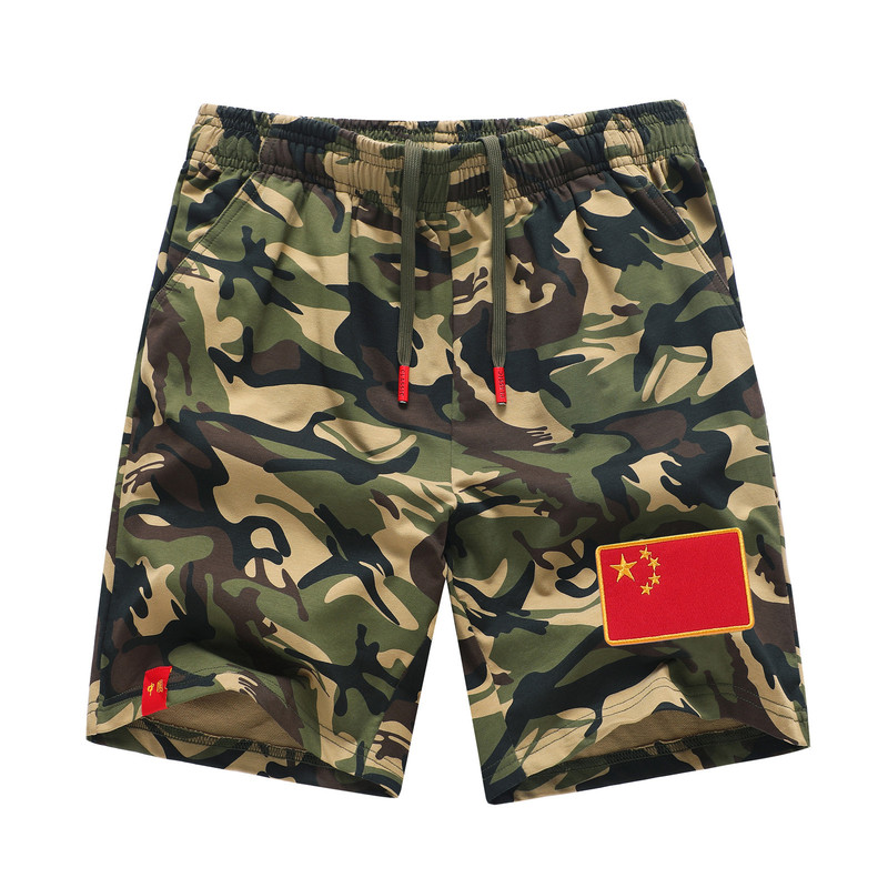 Camouflage work shorts men's fashion brand trend loose three-point casual pants men's embroidered shorts wholesale