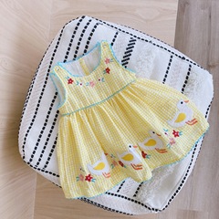 Children's embroidered vest dress 0-6 years old summer baby girl duck dress girls Korean style princess dress trendy EQ029