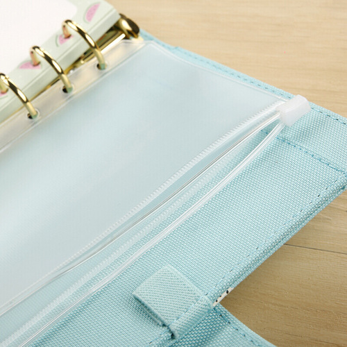 A5/A6 frosted PVC storage bag, loose-leaf notebook storage card bag, zipper bag, zipper bag, information loose-leaf bag