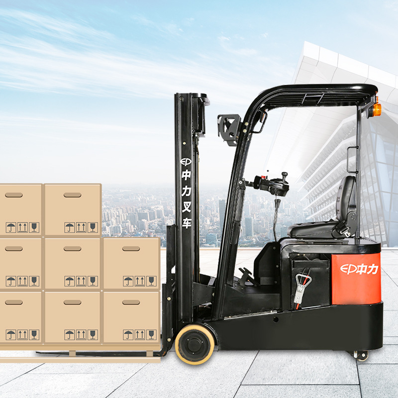 1.0-1.2 Carga y descarga elevadora elevadora de tres puntos de apoyo elevadora elevadora de tres ruedas eléctrica