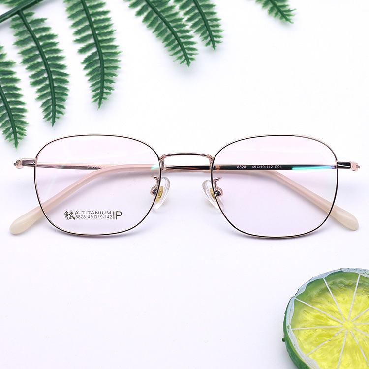 批发超轻复古纯半B钛β钛眼镜框架男女学生近视配镜潮流小脸8828