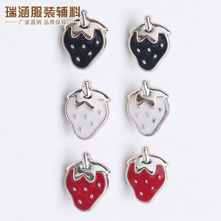 Plastic Cartoon Oil Strawberry Button Children's Women's Shirt Button Rose Gold Lolita Dress Decorative Buckle Plastic Cartoon Oil Strawberry Button Children's Women's Shirt Button Rose Gold Lolita Dress Decorative Buckle