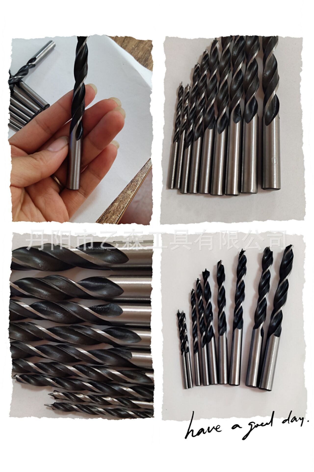 Manufacturers sell three-pointed woodworking blackening drill woodworking hole opener door lock hole drilling drill