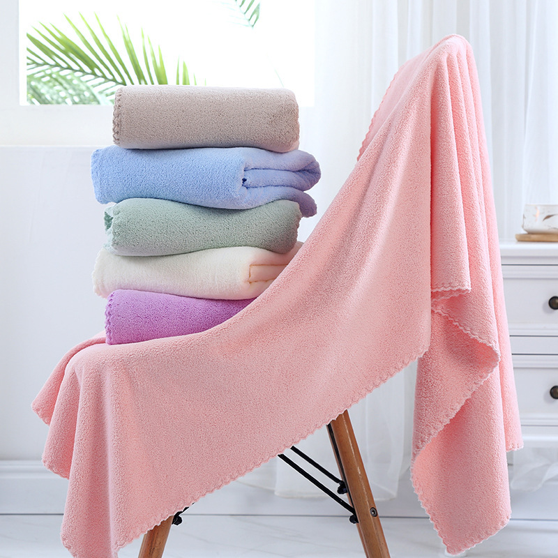 Coral fleece bath towel wholesale adult soft thick large bath towel household wrap towel quick-drying absorbent beach towel manufacturers