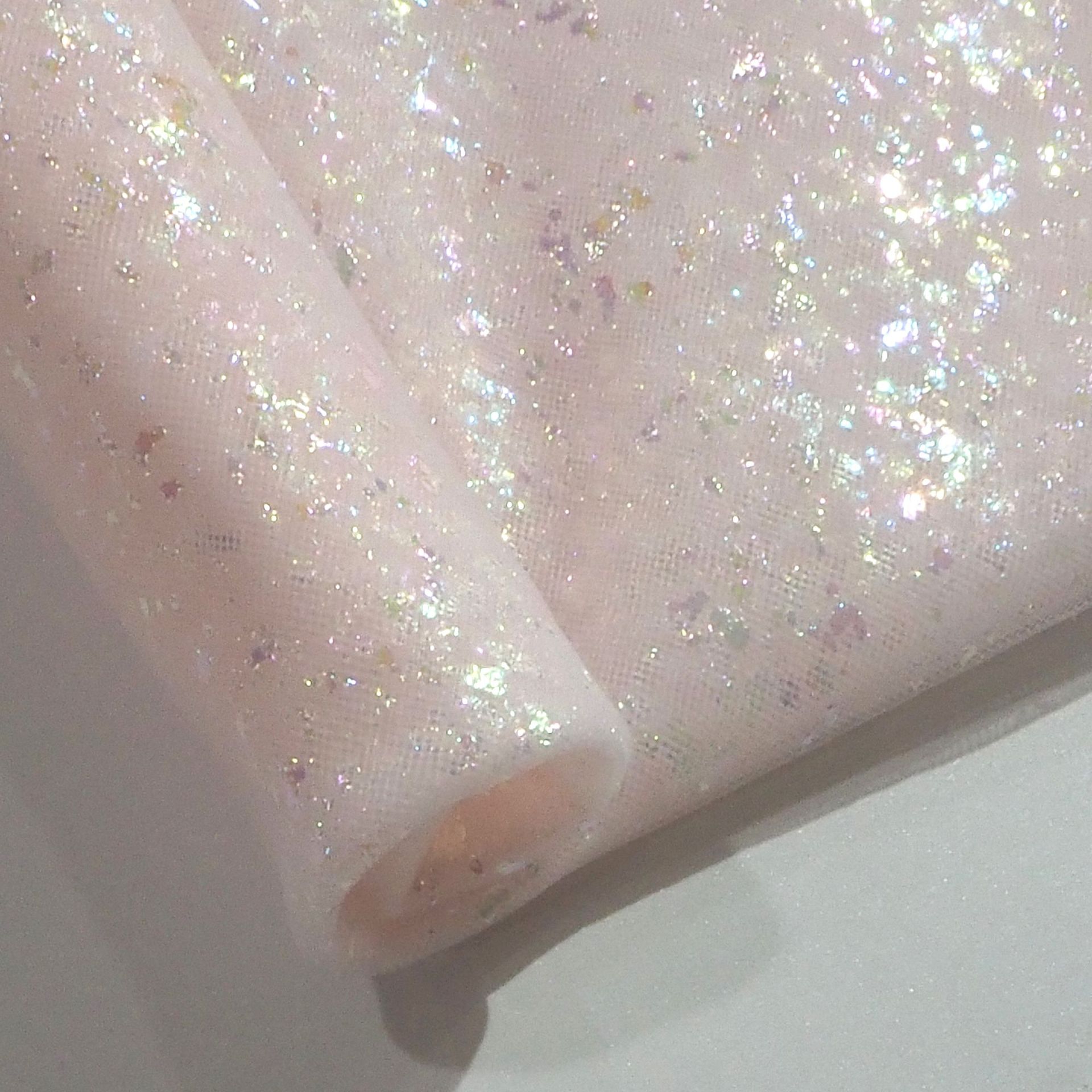 Xiaoyuan spot nueva ropa de niñas fantasía de color desordenado punto de estampado dorado hilo de malla de estrellas tela de embalaje de flores