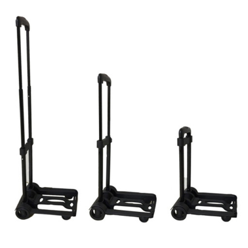 35KG承重两段可折叠行李车 铁杆带拉绳小型平板车 拉杆购物手推车