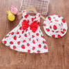 Summer dress, children's strawberry for leisure, flowered, 0-4 years
