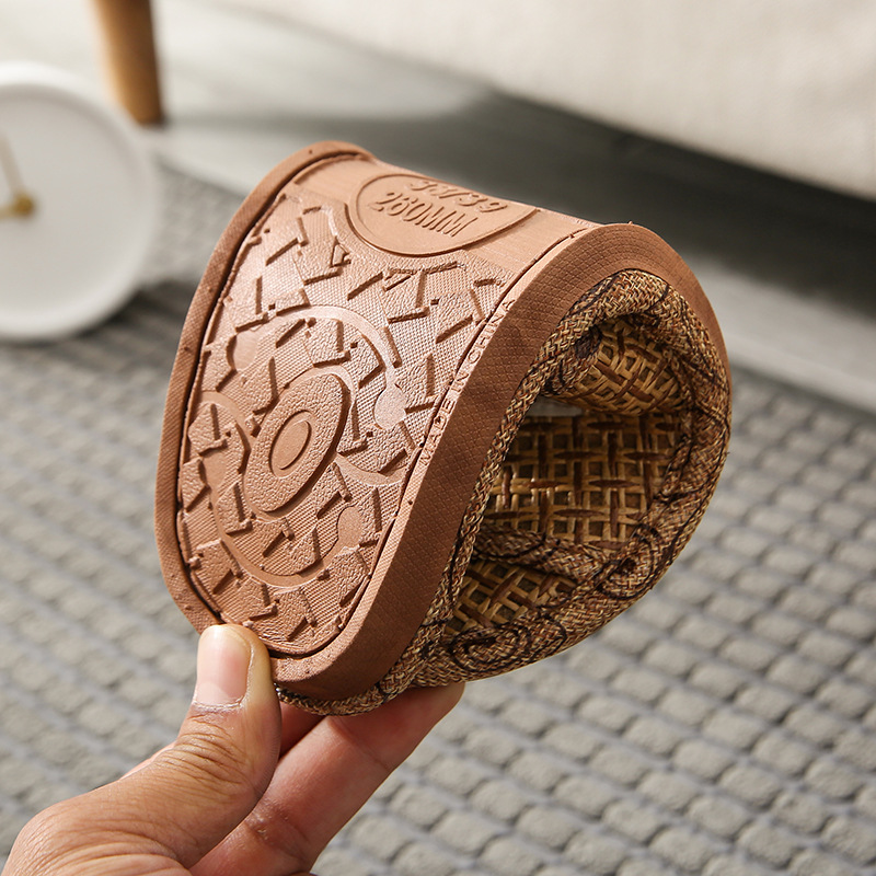 Zapatillas de paja de ratán tejido Zapatillas de casa de paja Zapatillas de casa de hombres y mujeres zapatillas de verano de ratán de bambú zapatillas de Río y Lago corriendo
