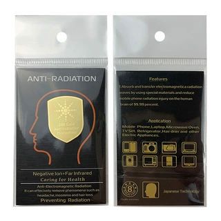 5G EMF protection盾形防辐射能量手机贴24k金属能量贴工厂批发