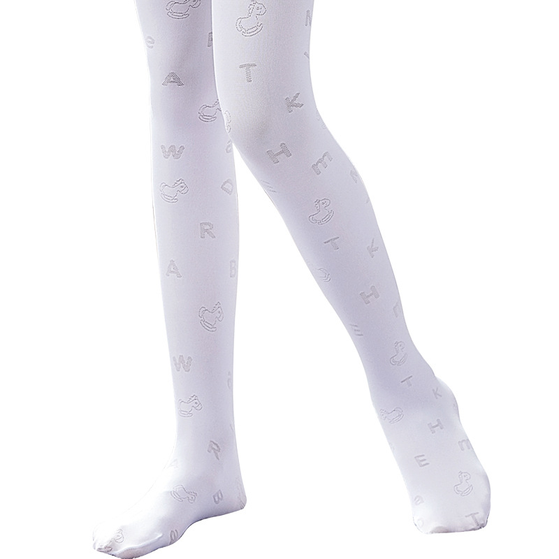 Calcetines de baile para niños verano fino jacquard pantimedias bebé terciopelo polainas blanco niñas medias
