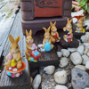 Cute rabbit, resin, jewelry, art decoration, Amazon, 6 pieces, micro landscape
