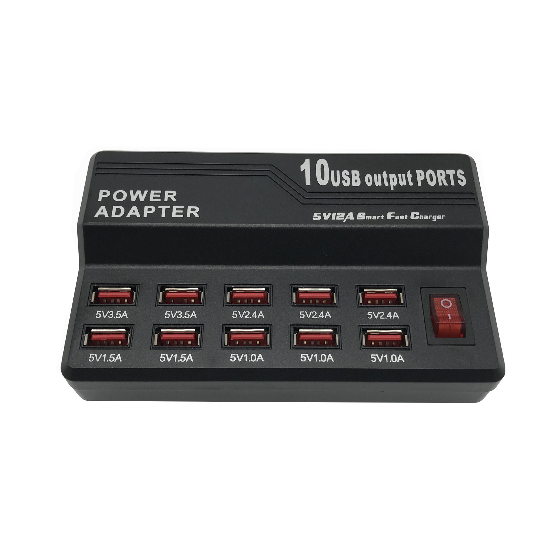 Soporta 10 teléfonos móviles y carga rápida USB multi-Puerto cargador flash inteligente carga de 10 puertos tableta digital base de carga
