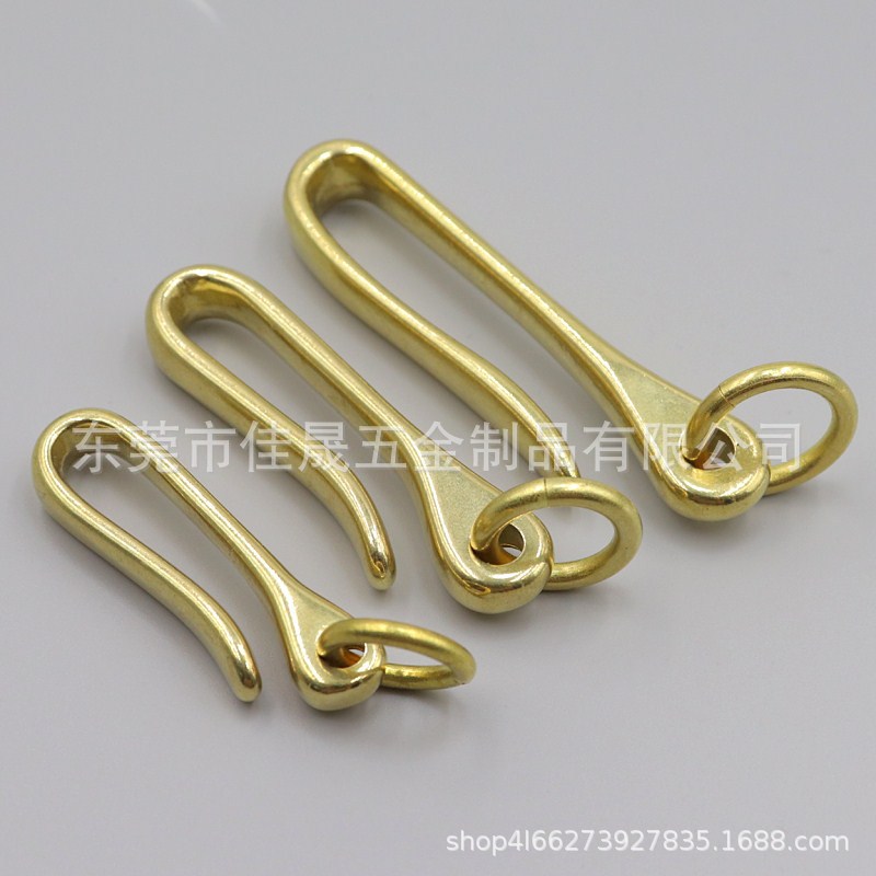 现货供应纯铜钥匙扣 黄铜手工U型钩扣 财布链配饰箱包五金腰挂钩