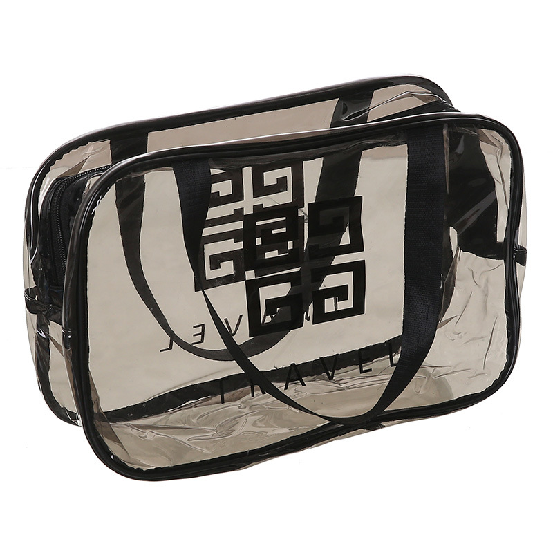 Bolsa de lavado de impresión gruesa impermeable y transparente portátil bolsa de almacenamiento de maquillaje portátil de gran capacidad bolsa de maquillaje portátil