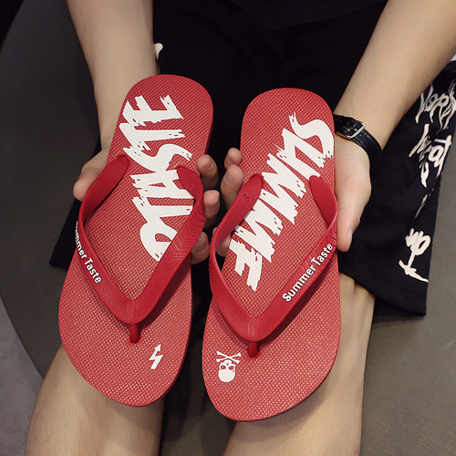  new style flip-flops for men, anti-slip, trendy Korean style personalized slippers for men, thick-soled social sandals for summer outerwear