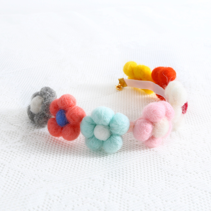 Pet lana flor de sol margarita fieltro flores gatos conejos Teddy accesorios accesorios fotográficos japoneses estilo coreano gatito