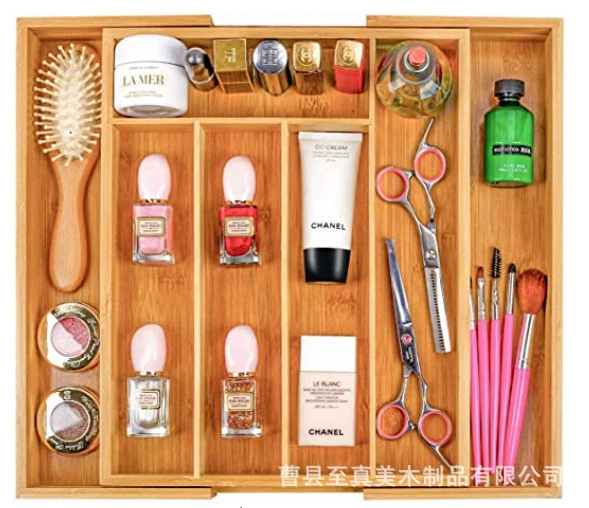 Разделенный ящик для хранения ящика, Сортировочная кухонная посуда внутри перегородки, ножа и вилки, сетчатая коробка, Бамбуковая деревянная