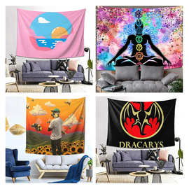 欧美波西米亚数码印花家居挂毯壁画wallhanging挂布背景布毯