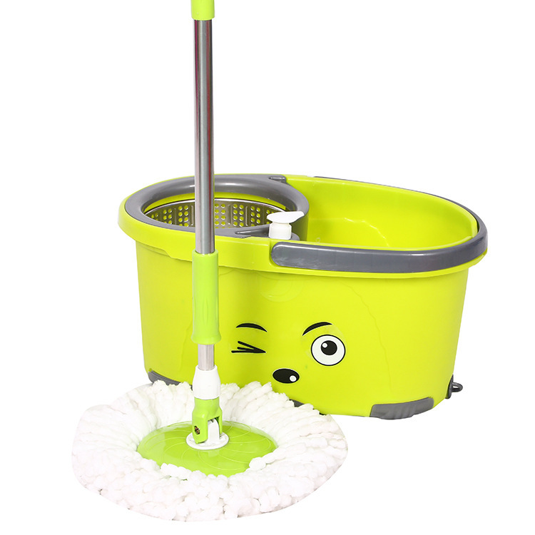 Rotating mop wholesale manufacturers straight hair hand-pressed dual-drive mop bucket hand-free mop bucket good god drag